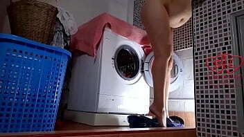 bitch stripped laundry washes clothes clothes. Domination laundry. Housewife fucked washing machine. PART