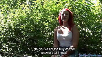 Public POV sex with redheaded babe for extra finances