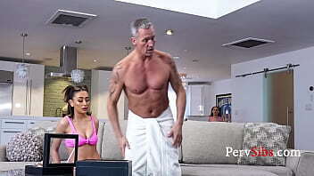 Stealing Sisters Caught By Old Neighbor And Punished