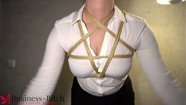 secretary tied Kinbaku bondage experience businessbitch