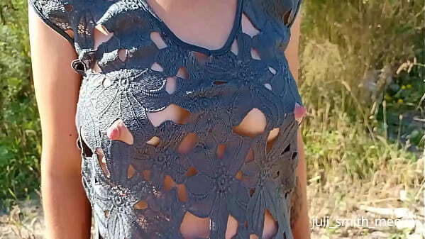 Juli walks transparent dress