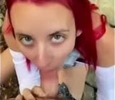 Blowjob in the space forest, with great cumshot