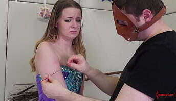 Painal punishment scene with cute blonde teen