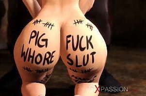 Blonde anal whore can'_t get enough black cock up her big booty hole