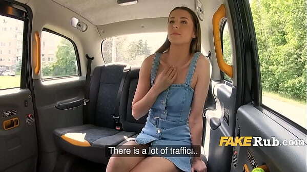 Perfect girl with perfect skin frees boobs taxi