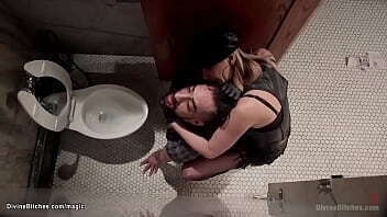 Femdom fucks face bound