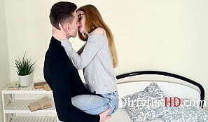 cute girl gets fucked on her back