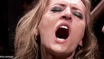 Blond gets suspension and rough sex