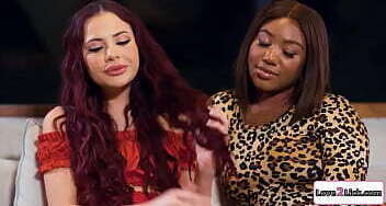 Love2Lick.com Interracial couples have lesbian orgy