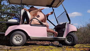 ALMOST CAUGHT!! Wife fucked campground nature trail, finished pink golf cart Becky Tailorxxx