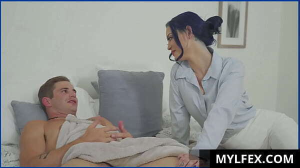 MYLFEX.com Blue Hair MILF Caught Stepson Wanking with Photos, Marlowe, Nathan Bronson