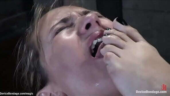 Huge bound lesbian hooked