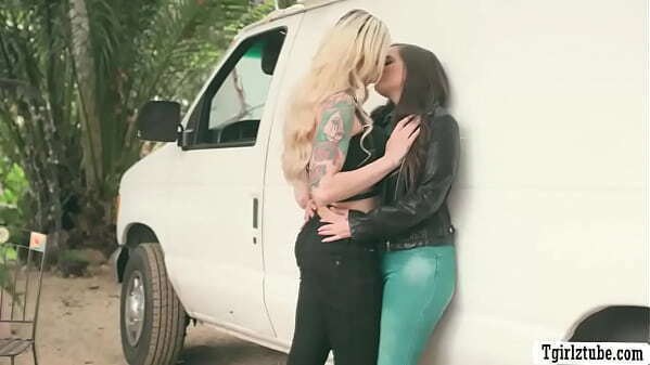 Blonde fucks busty road