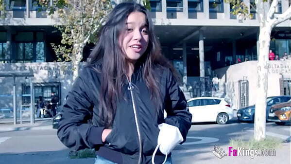 19yo college babe, NAKED STREET getting fucked!