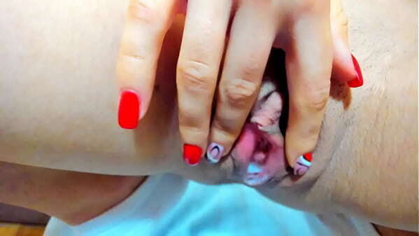 Beautiful busty brunette Myla Angel stretches plays pussy after with boy!