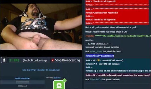 another great cumshow reaching goal