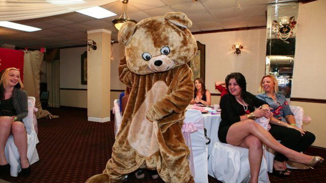 DANCING BEAR Bachelorette Whore Besties Lined Buffet Male Stripper Sausage #CFNM