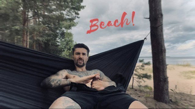 Juicy masturbation beach hammock