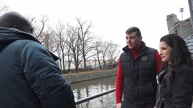 Small Petite Brunette Wife rides Black Cuckhold with Small Dick Husband