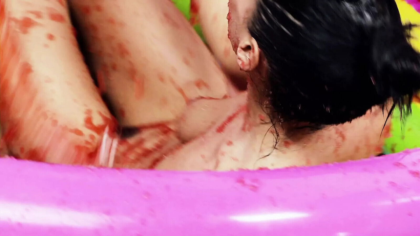 friends rubbing against each other swimming pool home!