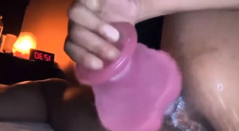 Jamaican teen plays with mother dildo