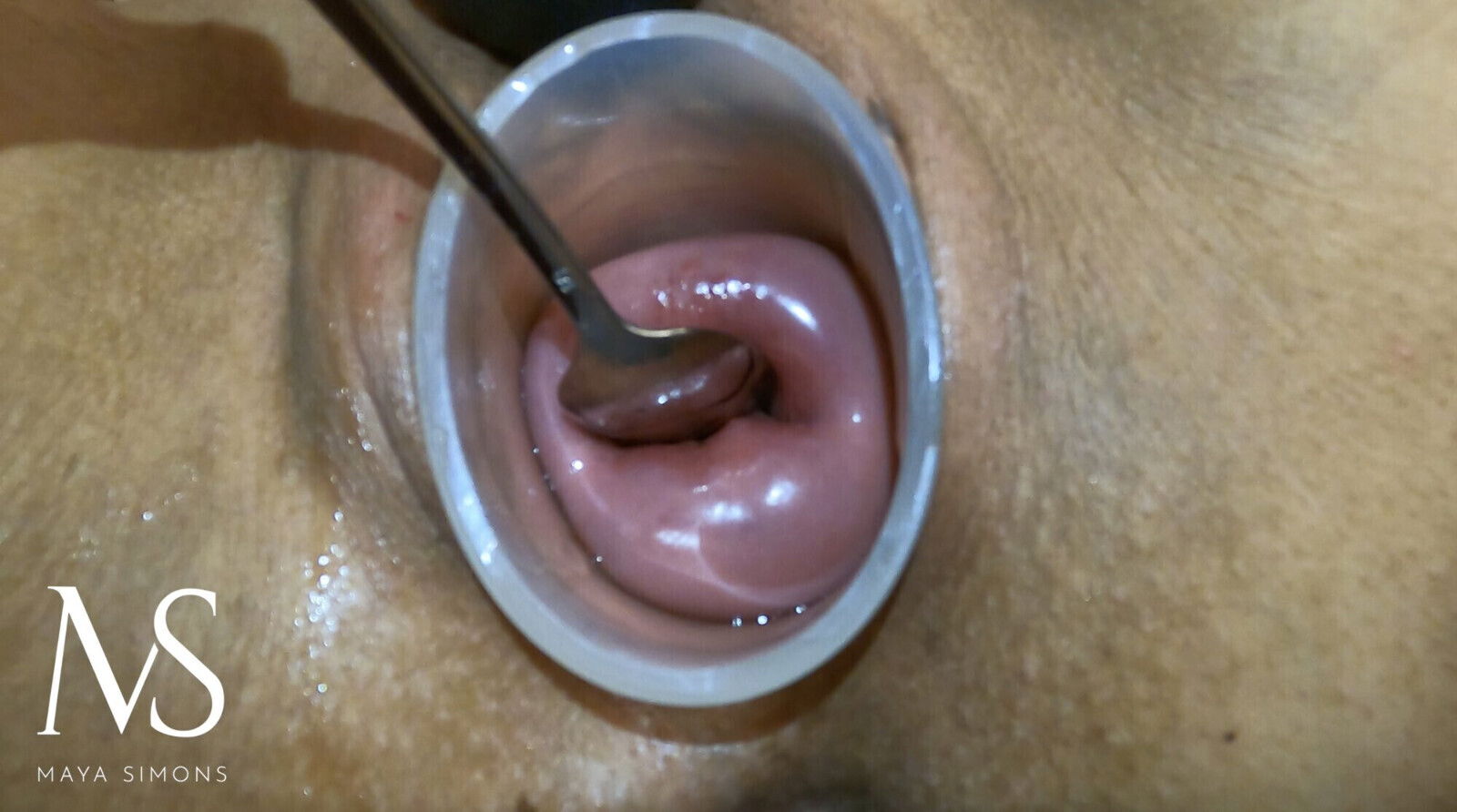 Maya Simons Masturbating Cervix With SPOON!