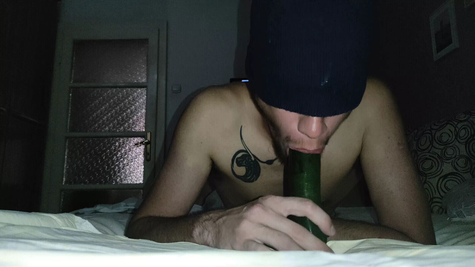 Deep sucking huge cucumber