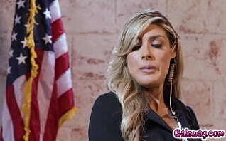 Bodyguard Ellie comforts busty lady boss, Mayor Jamie Michelle when husband cheated everyone talking about scandal.