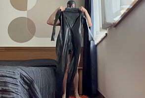 Wearing &quot_The Latex Collection&quot_ catsuit