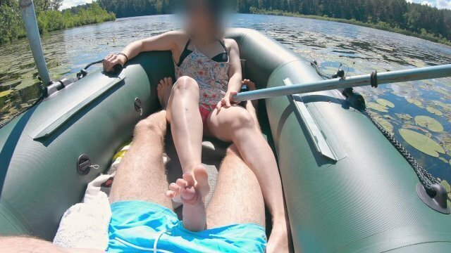 FootJob boat lake, Foot Fetish outside Xxximmy
