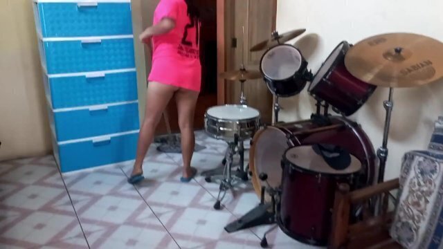 housemaid mopping house without panties