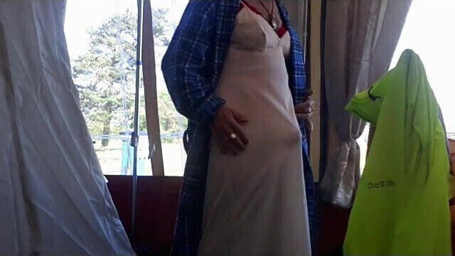 Granny tranny tents her nighty 
