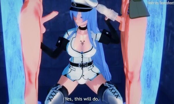 Esdeath daydreams about femdom, then acts with prisoners