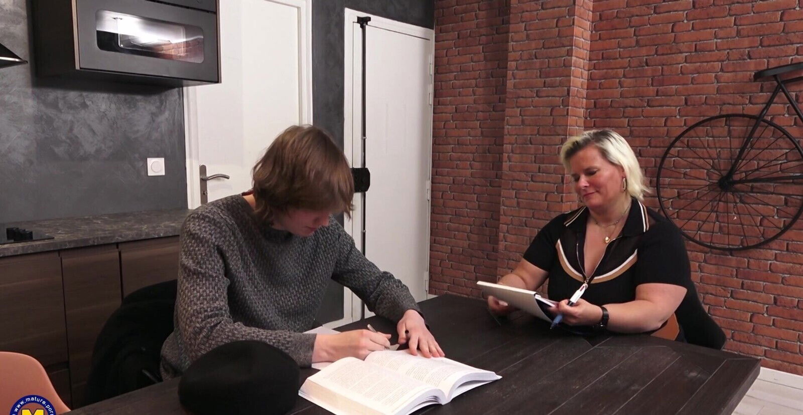 Morgane Sensualle wearing lingerie getting fucked office