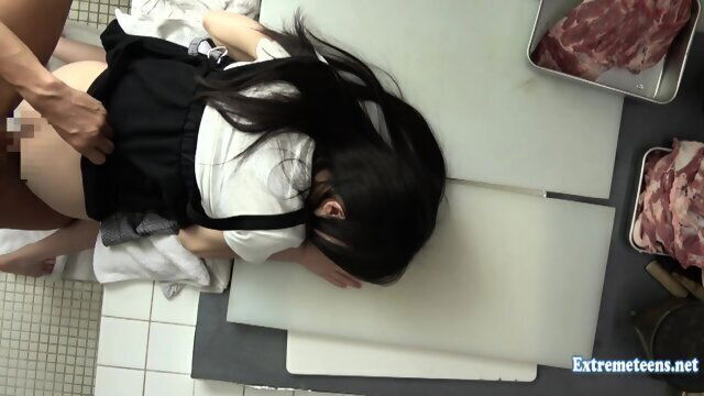 Skinny Fuyue Kotone Gets Rough Meat Processing Plant Table Extreme Fetish Action Cream