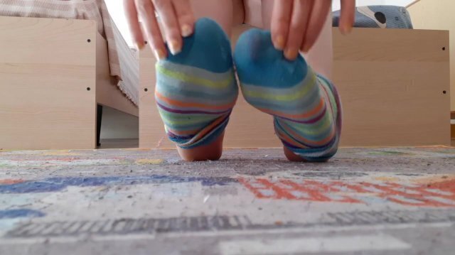 just wanna show y'all beautiful feet striped socks