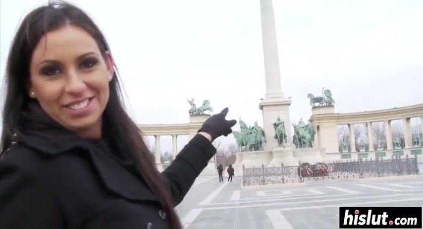 Busty brunette Lisa Sparkle with after walk