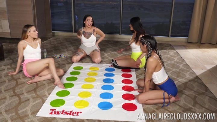 Sexy babes have lesbian orgy while playing twister game Giselle Amore