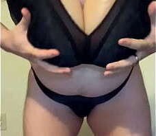 Man in Red Dress Slowly Shows His Bra, Strips Down to His Bra and Panties, Then Jerks Off