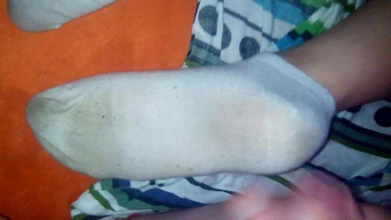 Cum on Girlfriends feets in white socks