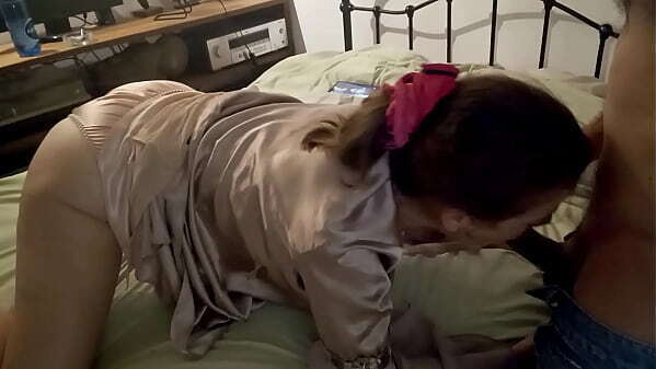 Amateur White Slut, Satin Rose Thong, Heels, Blowjob, POV, Doggy Style, Rimming