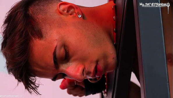 Sucking, spanking jerking little lucky whore tattoed fucker