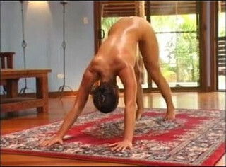 Naked yoga babe