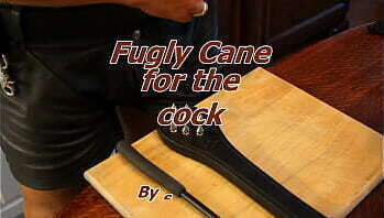 Fugly cane for slave Carl'_s penis