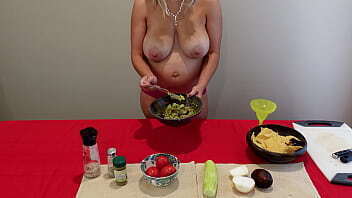 Making topless guacamole