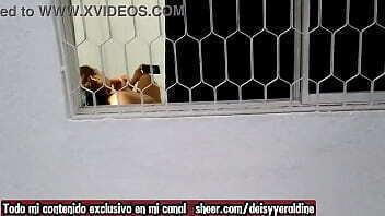 PILLADA Caught. Hiding in the street spying on my neighbor through the window of her house, while she masturbates watching BBC big cock interracial porn, she is the neighborhood bitch, she ends up squirting and I DARE TO TALK TO HER