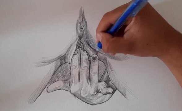 PASSION-HD fingers drawing tutoria Pencil drawing technique