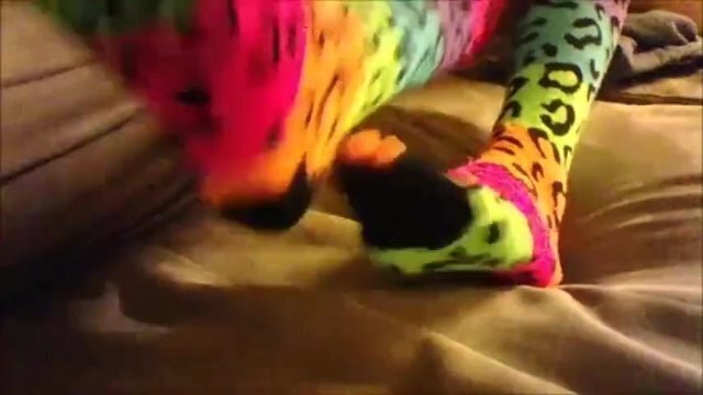Unpainted Toes, Holey Knee Socks, Close View Frieda Foot Fetish