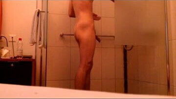 22 year old male showering