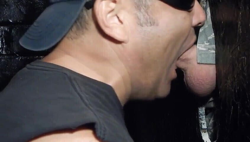 Military man in uniform sucked off at gloryhole (HM)